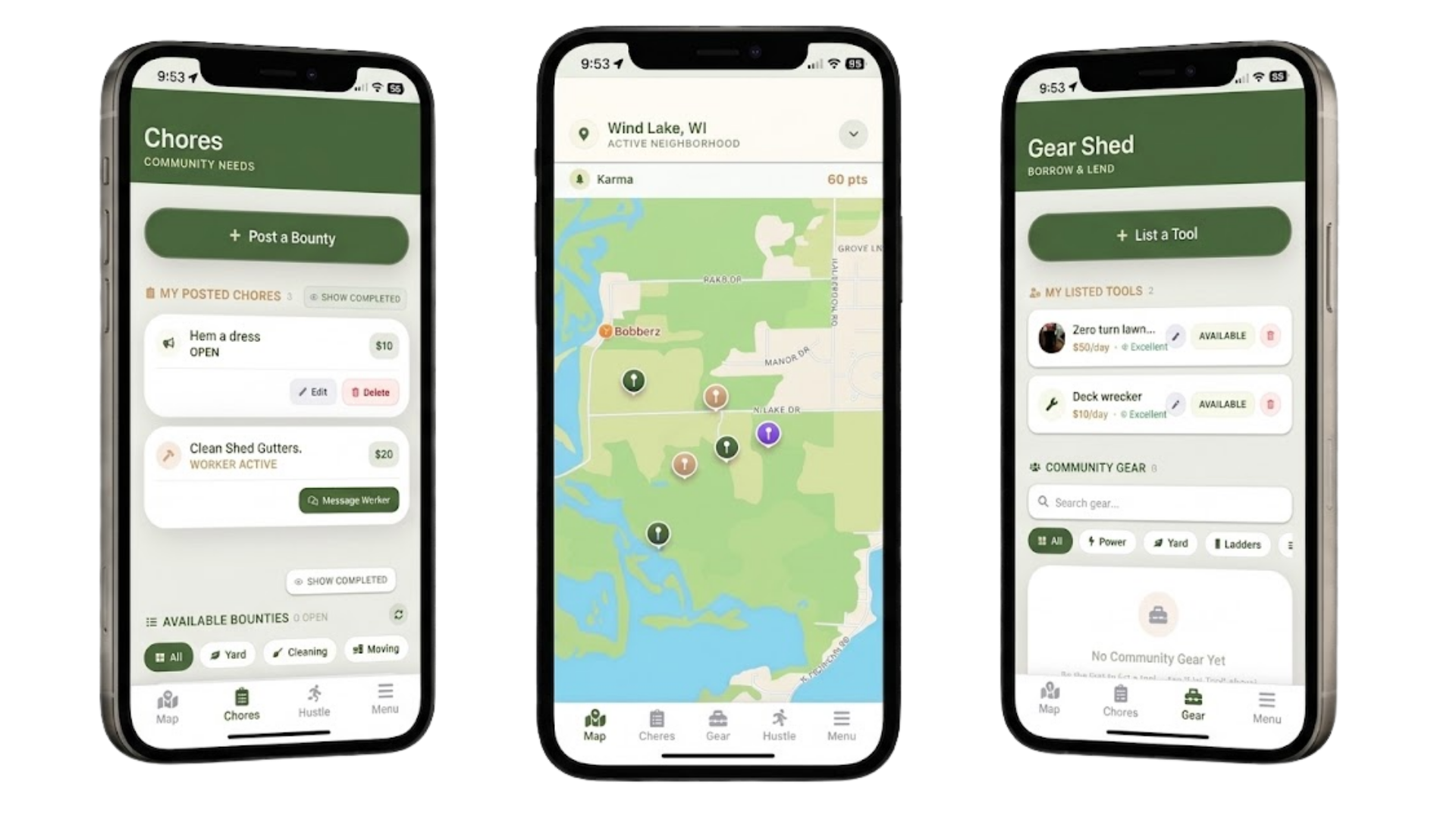 PebbleShed App Screens